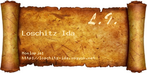 Loschitz Ida névjegykártya